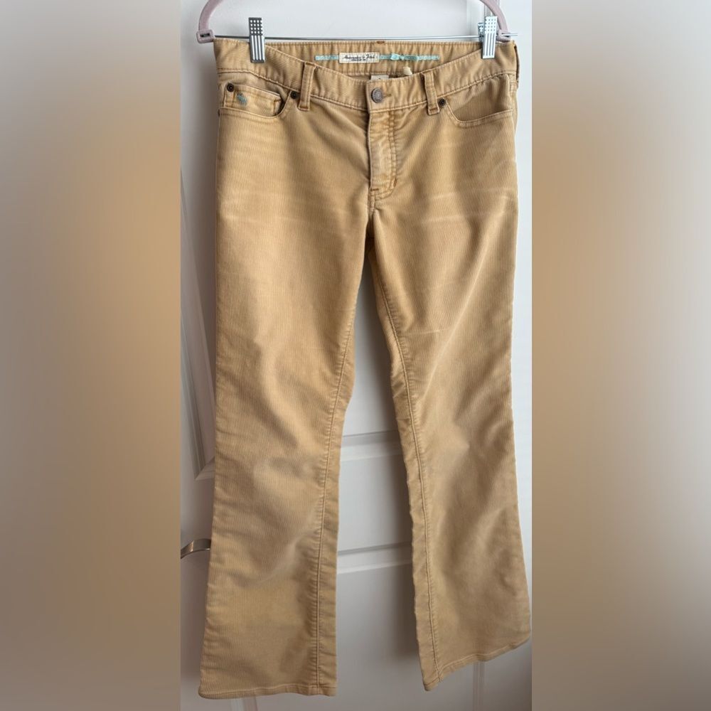 Abercrombie & Fitch Y2K Low Rise Bootcut Tan Corduroy Pants 00s Casual size 6
